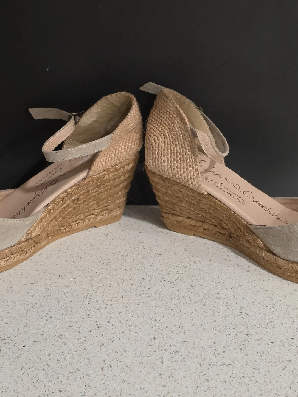 Women's Neutral Espadrille Wedge Sandals with Ankle Strap